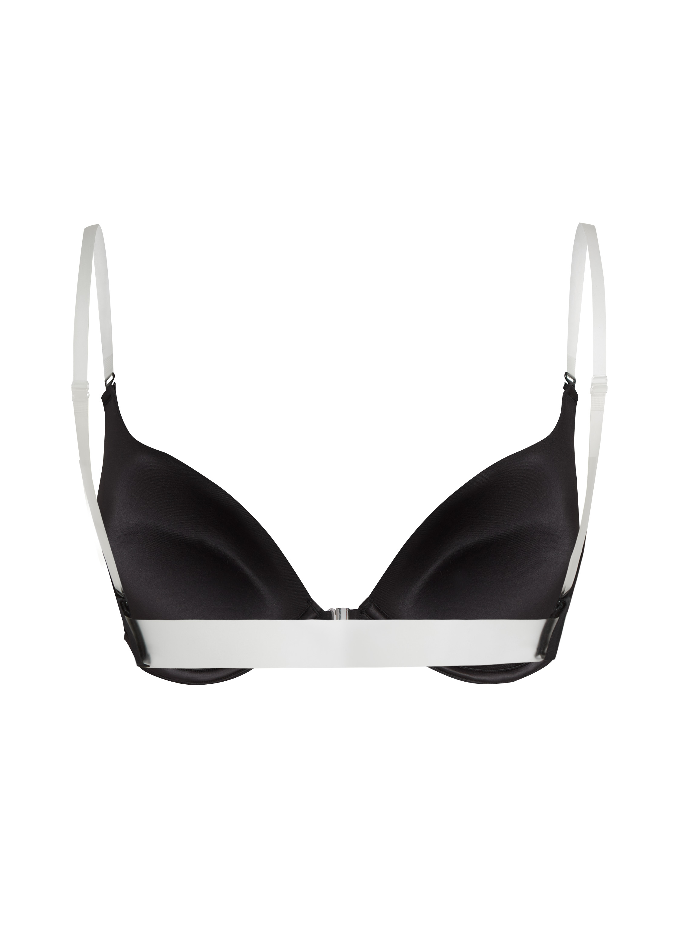 Transparant Padded Underwired Push-Up Bra, Black, main