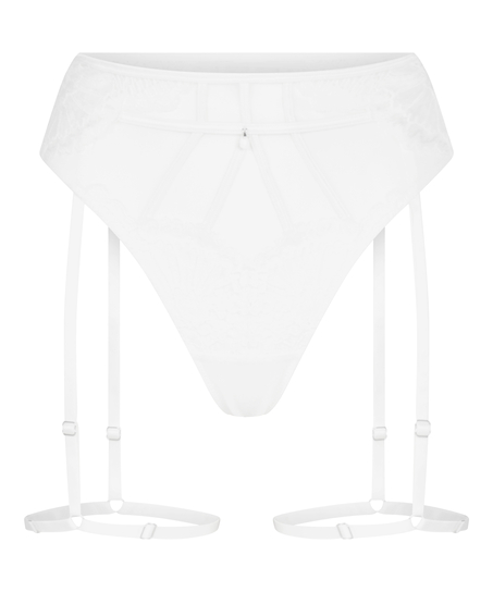 Withney Suspender Thong, White