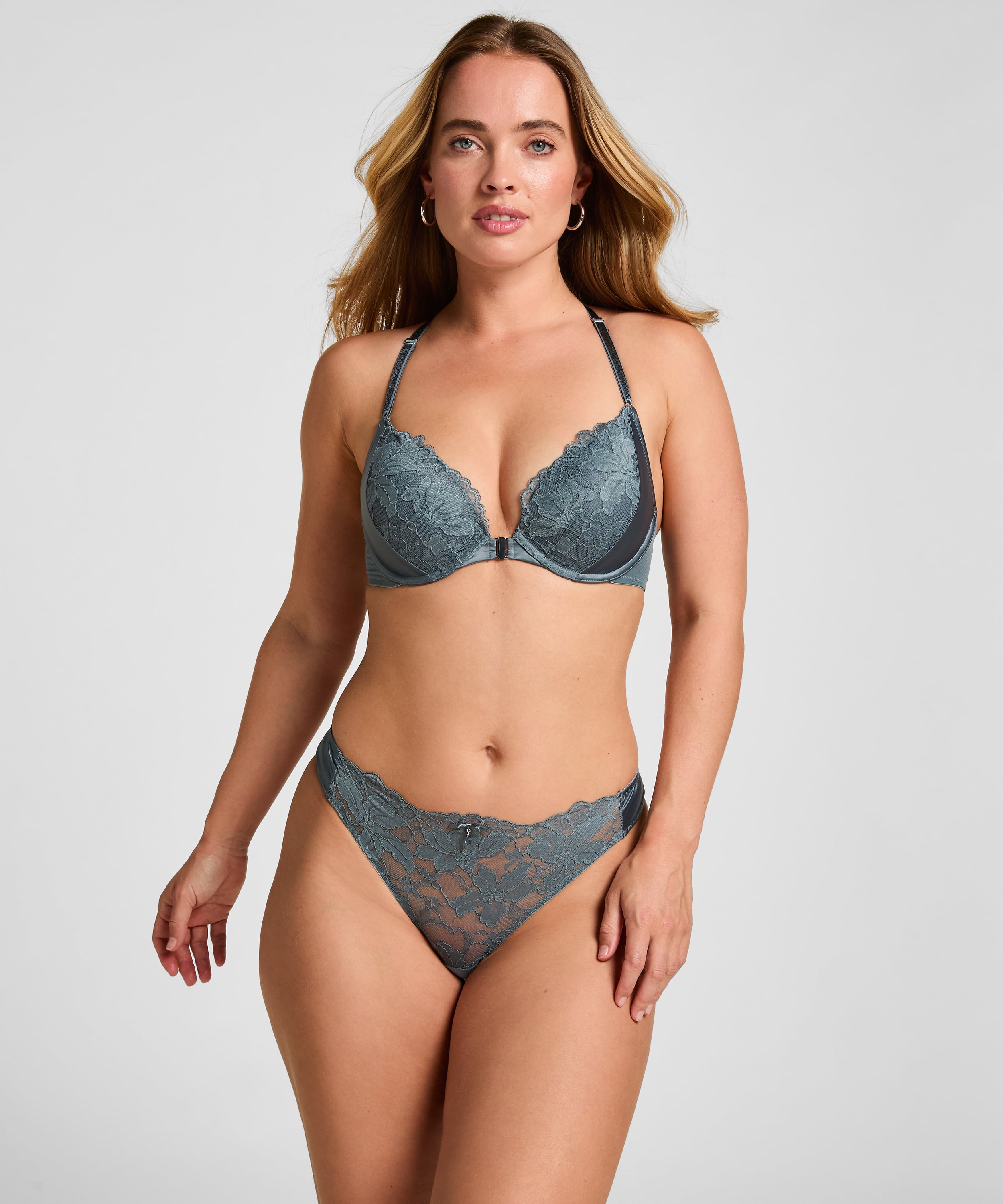 Highleg Thong Viktoria, Blue, main