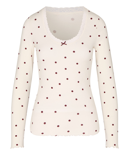 Top Lace Dot, White