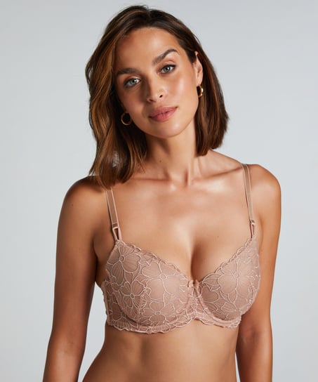 Anya Padded Underwired Bra, Brown