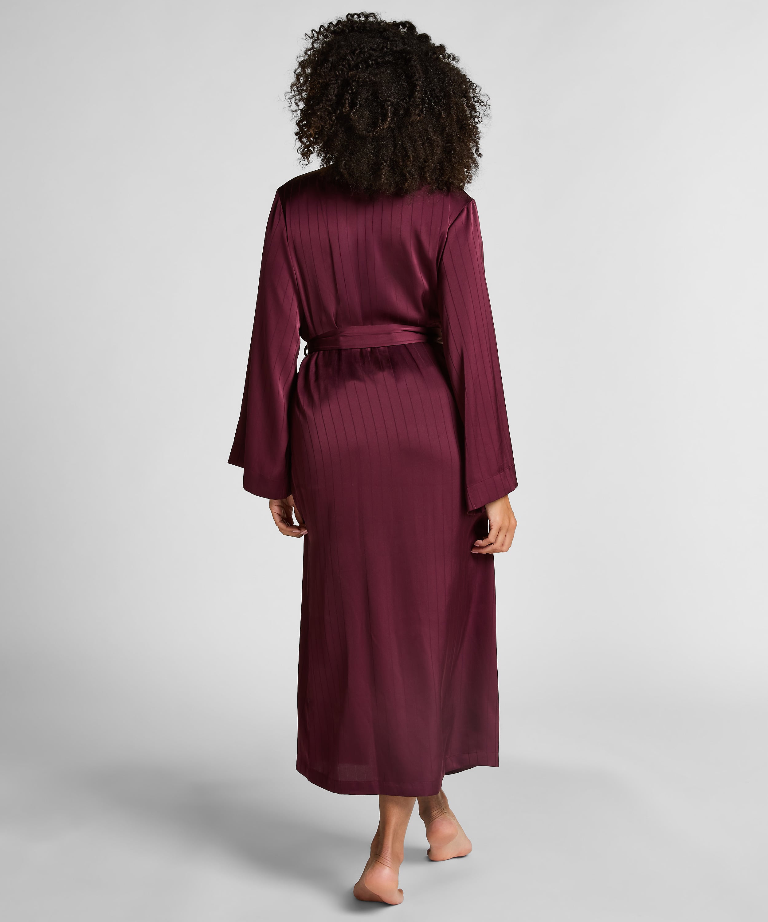 Satin Pinstripe Kimono, Purple, main