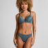 Marine Padded Push-Up Underwired Bra, Blue