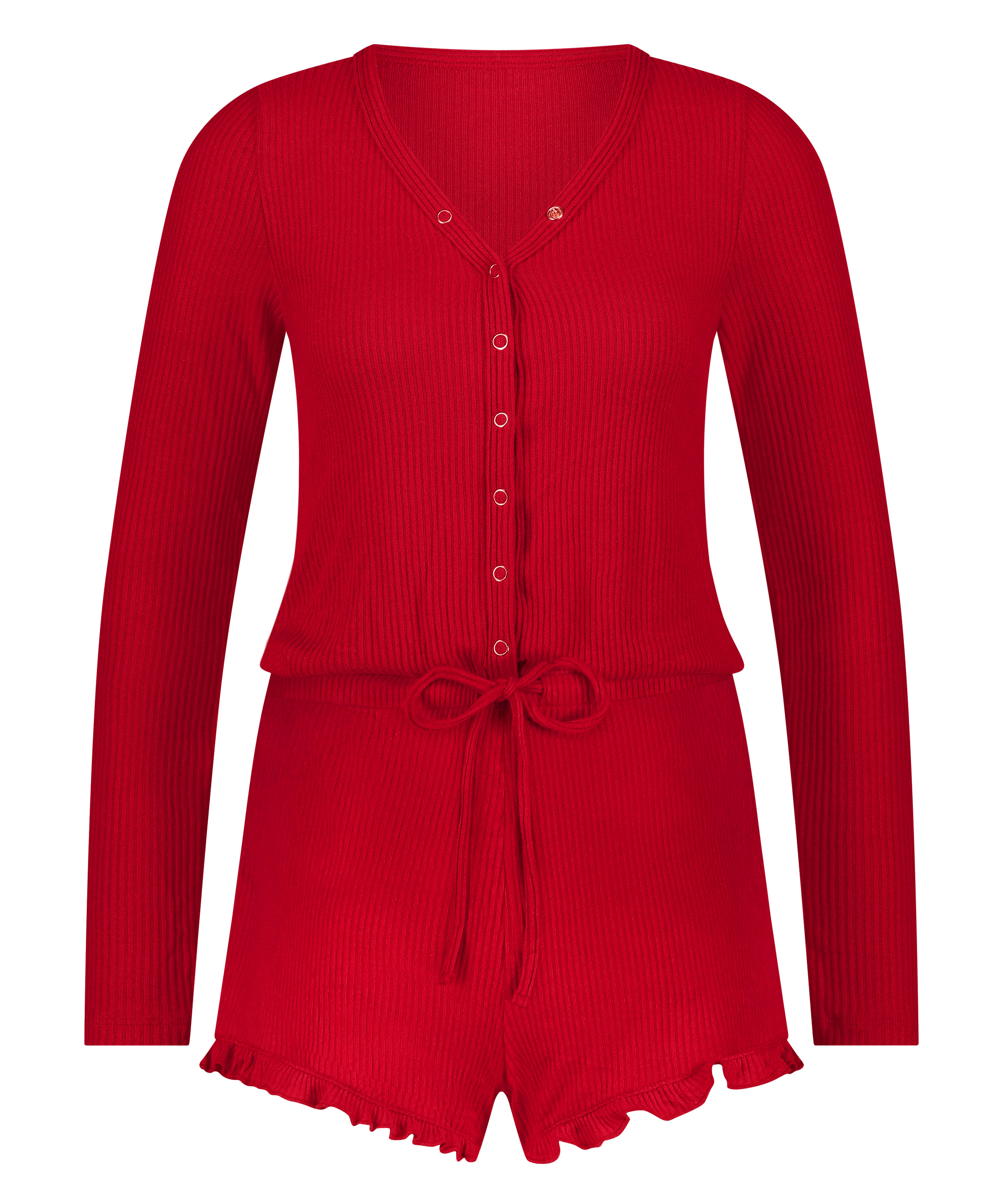 Brushed Short Onesie, Red, main