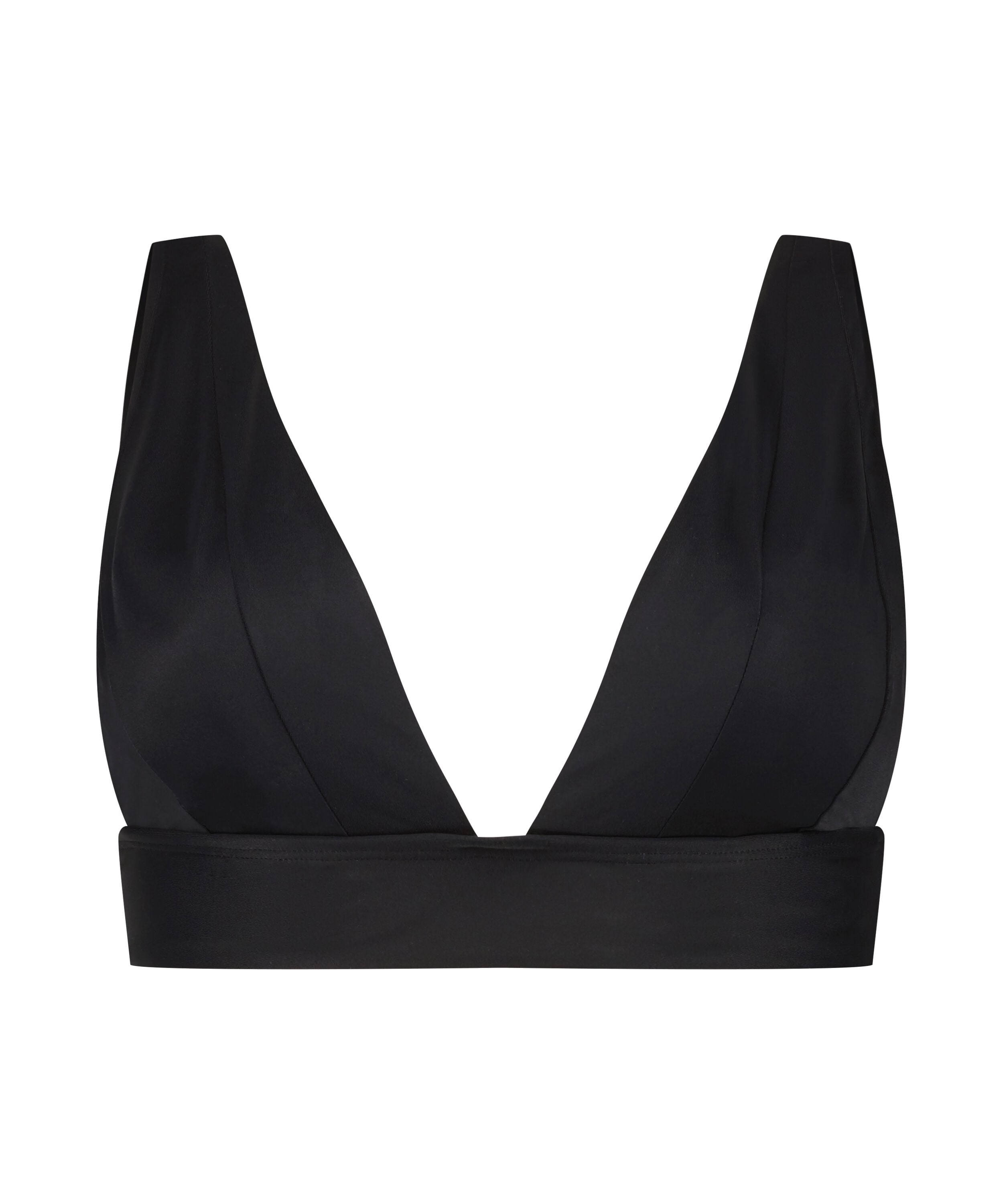 Luxe Triangle Bikini Top, Black