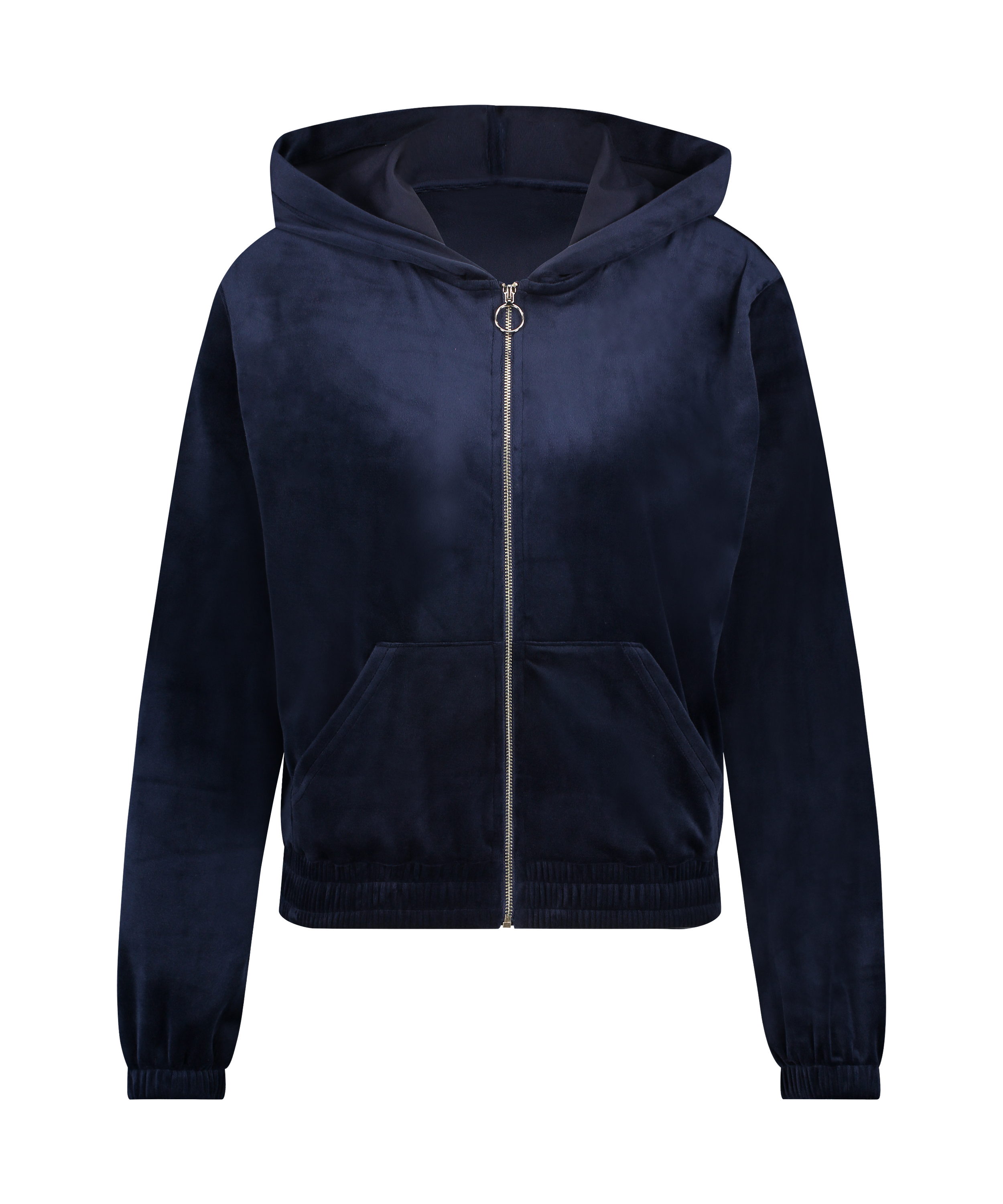 Velour hoodie jacket, Blue, main