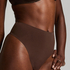High Waisted Thong Smooth, Brown