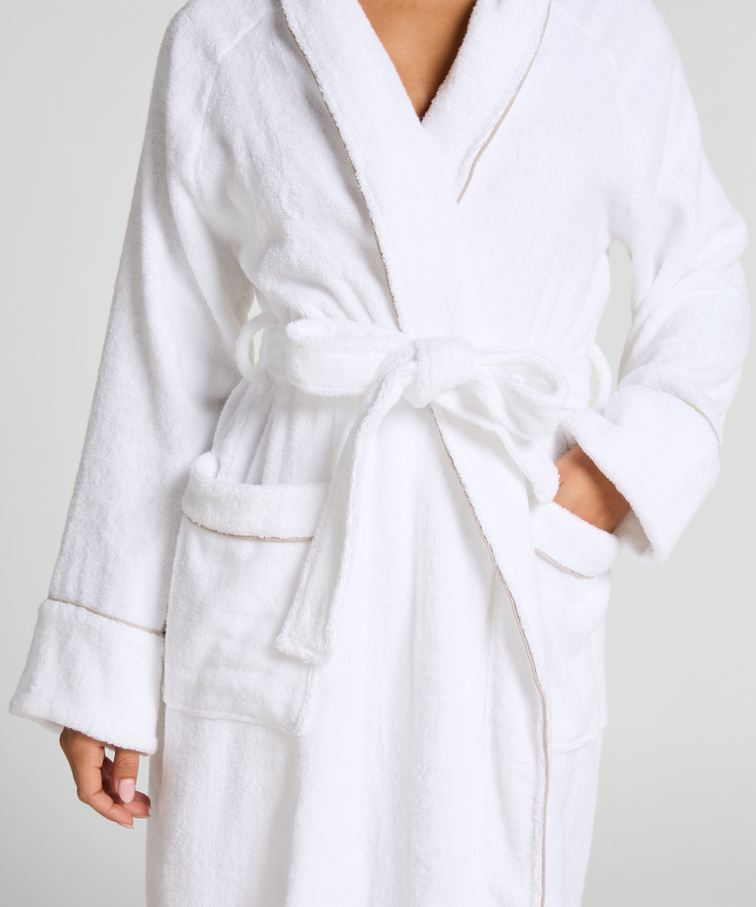 Toweling Robe, White, main