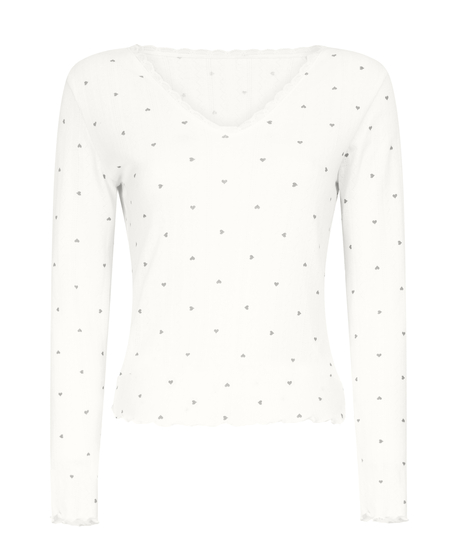 Pointelle Pyjama Top, Blue
