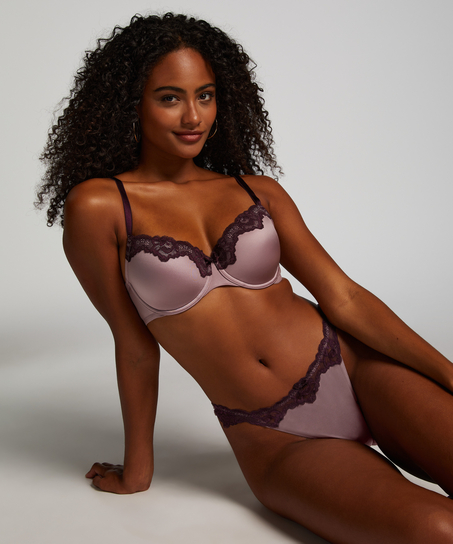 Lace & Shine Thong, Purple