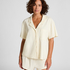 Towel Texture Button-Up Shirt, White