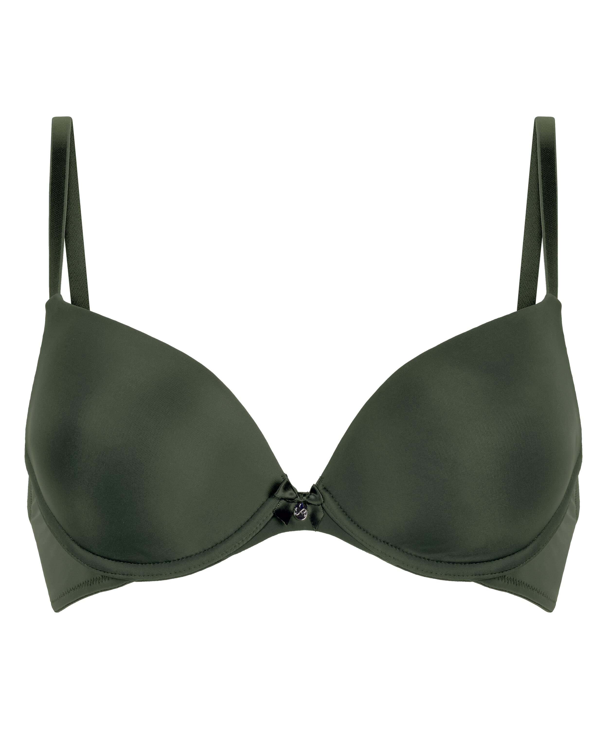 Plunge Padded Underwired Bra, Green