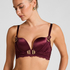 Avela Padded Underwired Longline Push-Up Bra, Red