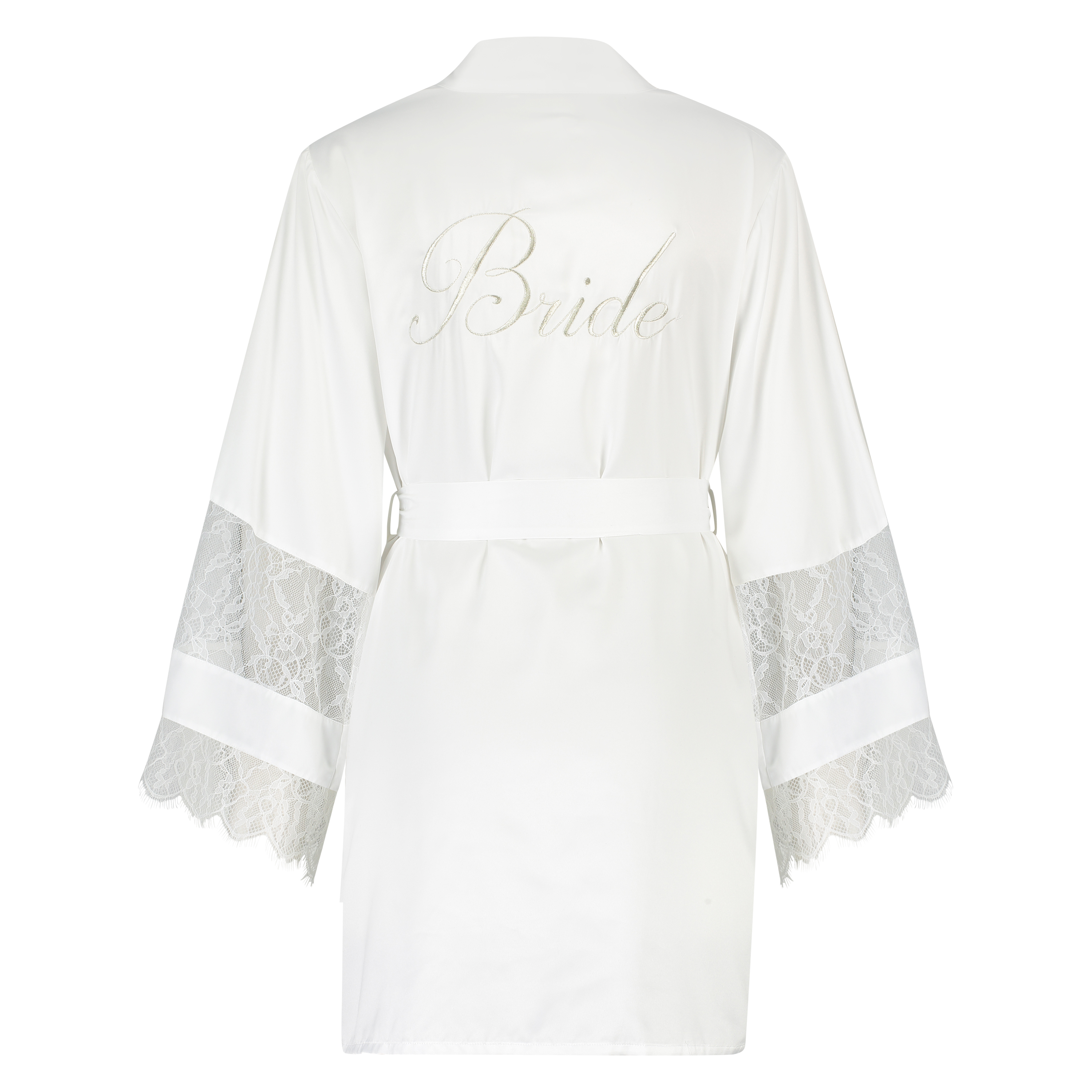 Kimono satin Bridal, White, main