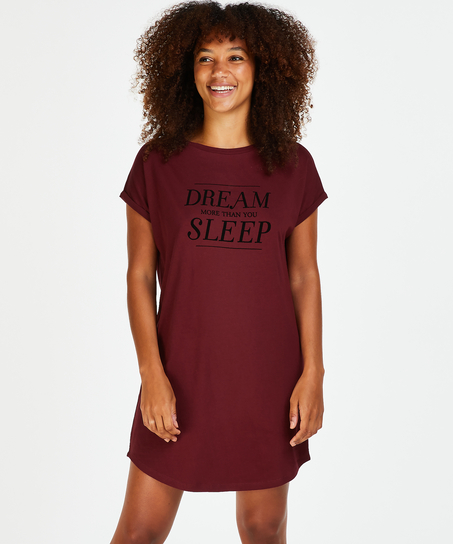 Round Neck Nightshirt, Red