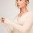 super soft Lace V-Neck shirt with Cashmere, White
