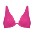 Scallop Lurex Bikini Top, Pink