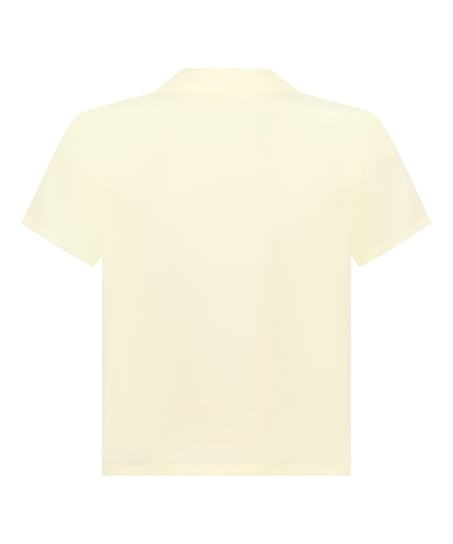 Satin Short-Sleeved Jacket, Yellow