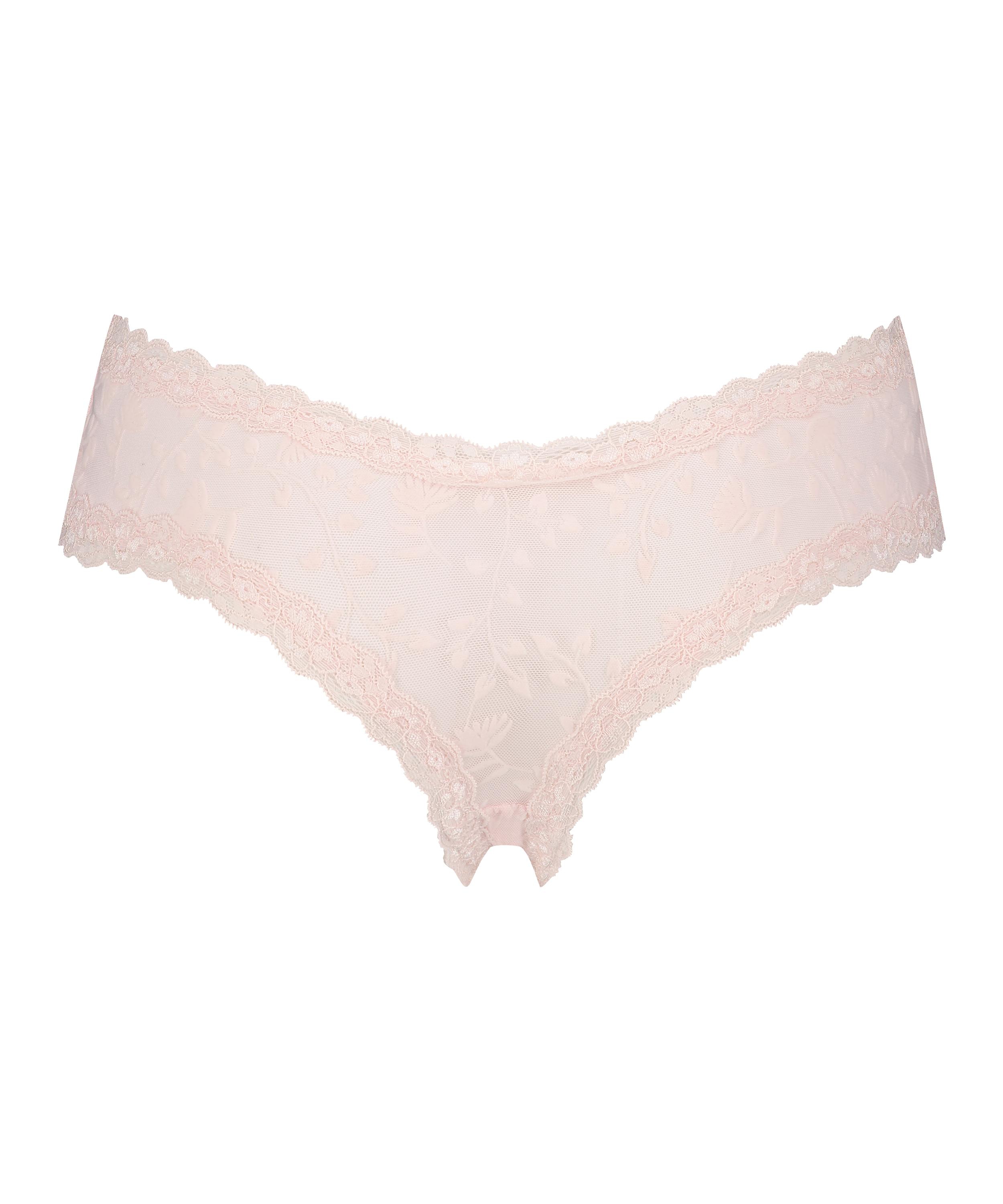 V-shaped Brazilian knickers mesh, Pink, main