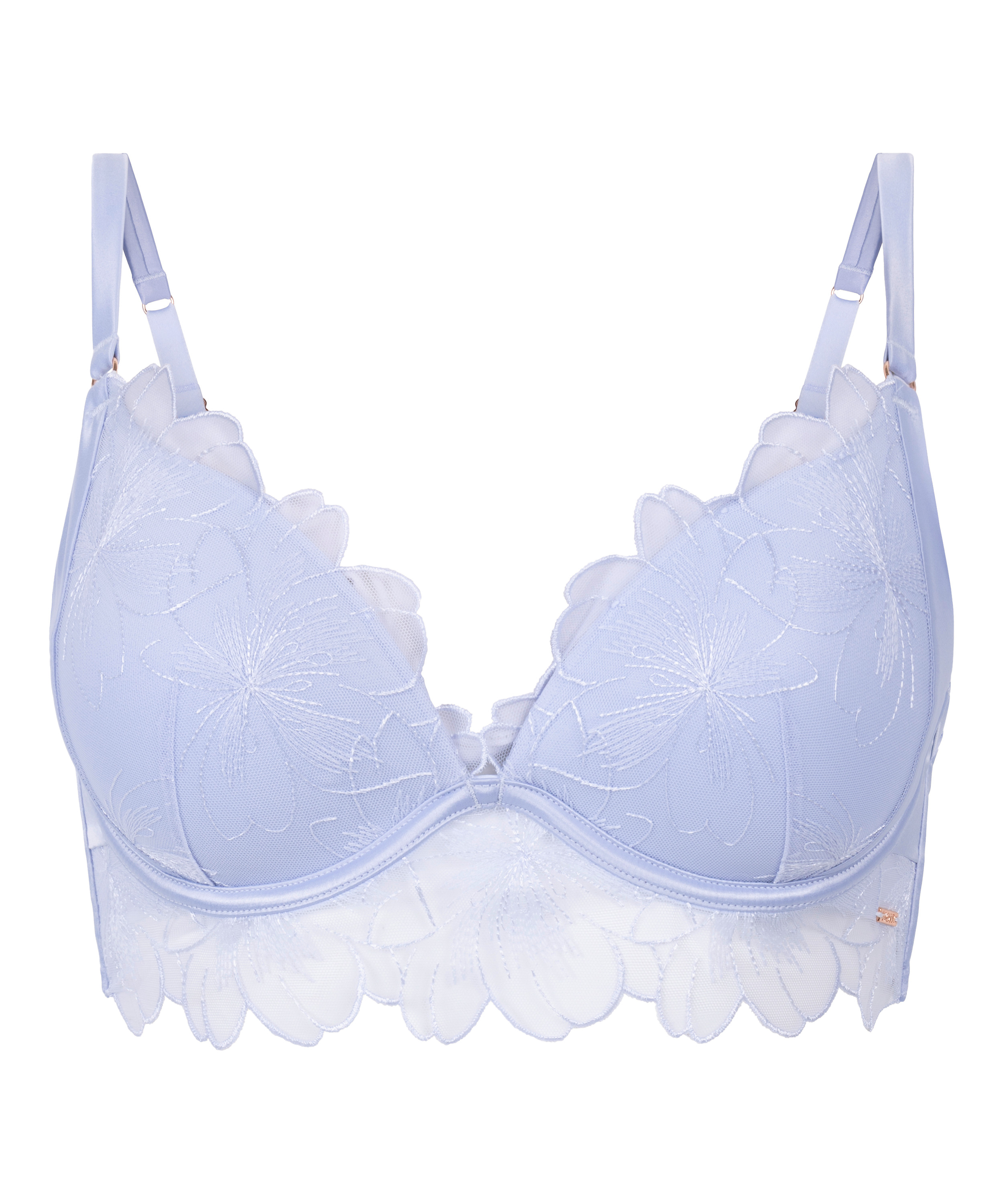 Emilia Padded Underwired Push-Up Bra, Blue, main