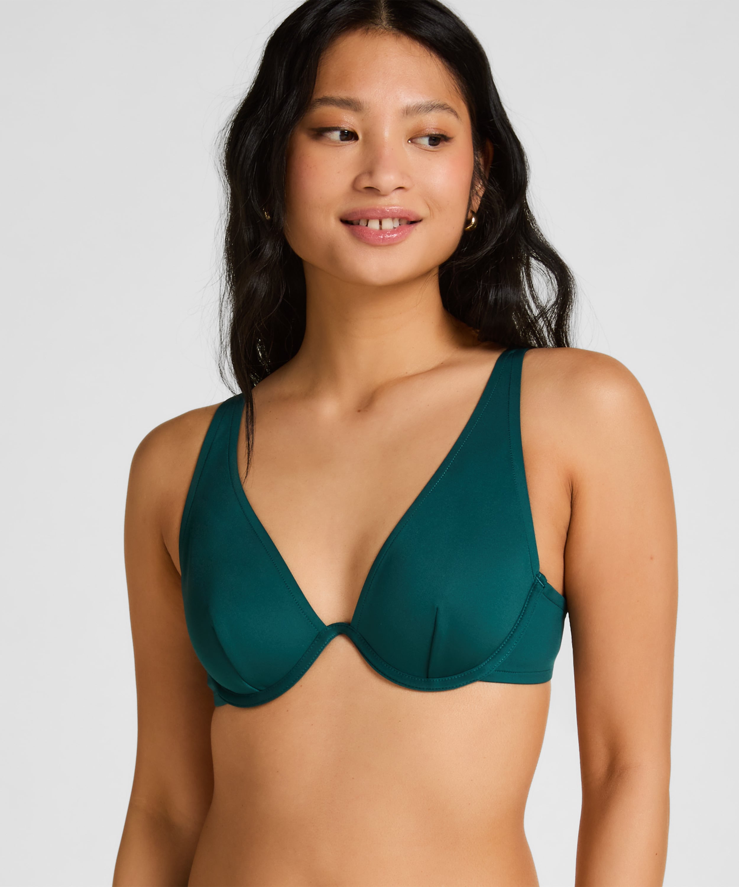 Neoprene Bikini Top, Green, main