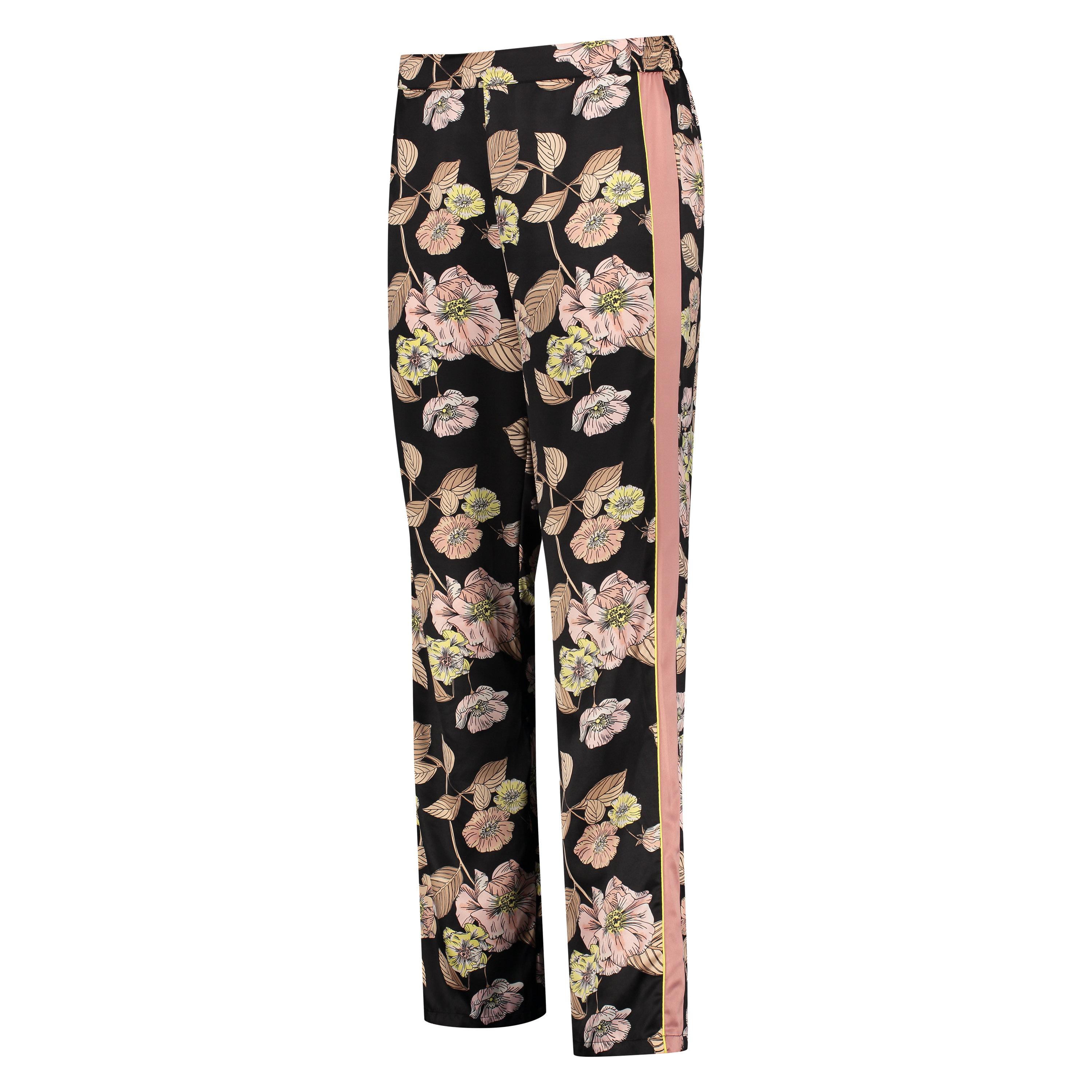 Emily satin pyjama pants, Black, main