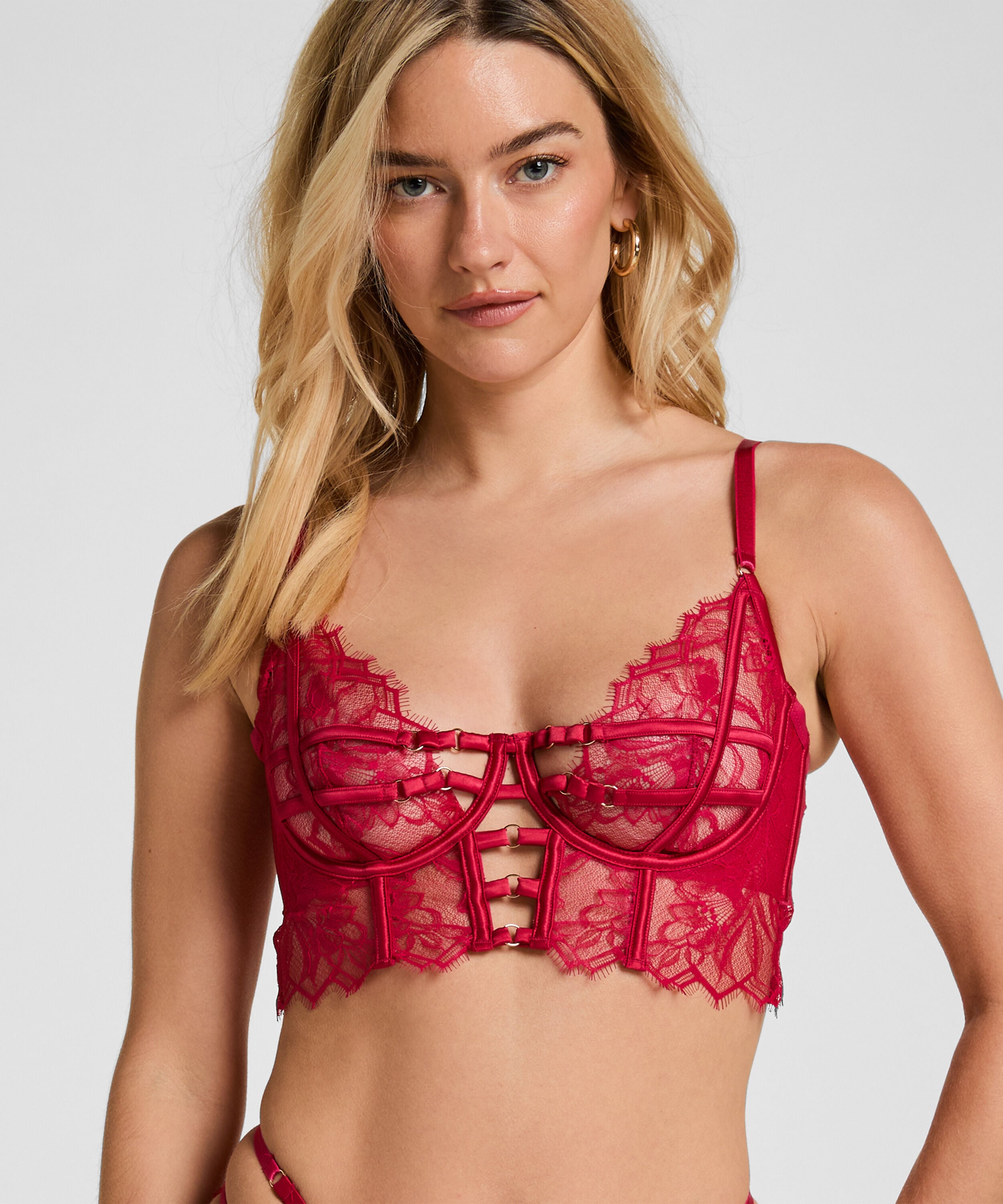 Non-Padded Underwired Longline Bra Bea, Pink