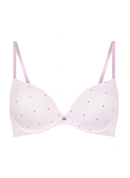 Plunge Padded Underwired Bra, Pink