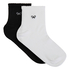 2 Pair Cotton Half Crew Socks, White