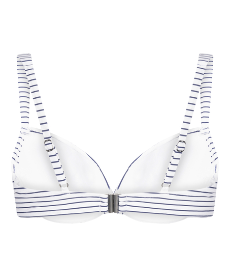 Padded Underwired Bikini Top Stripes, White