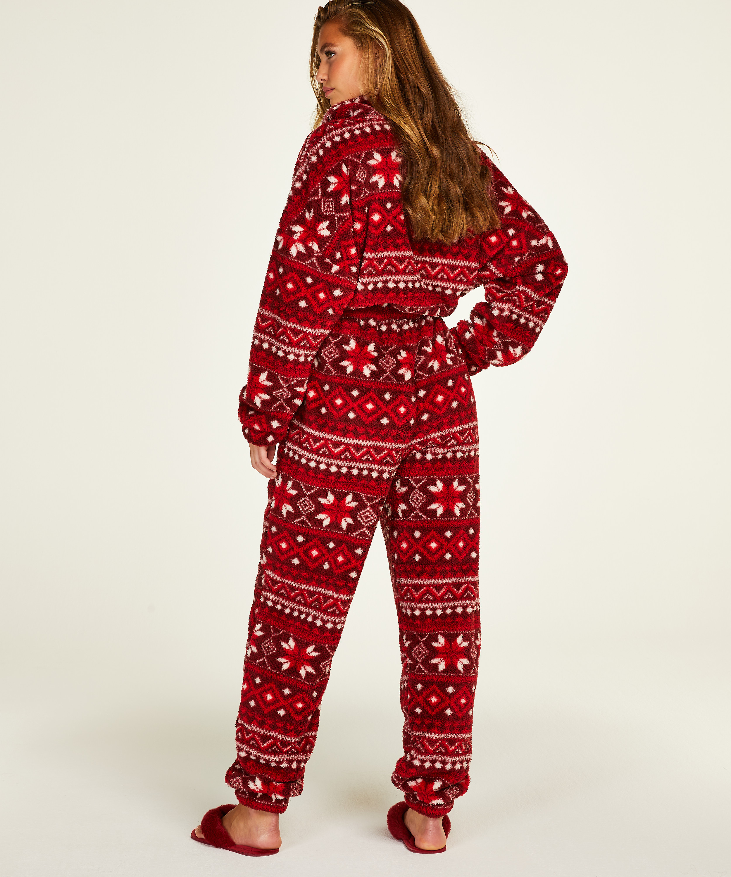 Fair Isle Flannel Fleece Onesie, Red, main