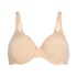 Satin Fleece Non-Padded Underwired Bra, Beige