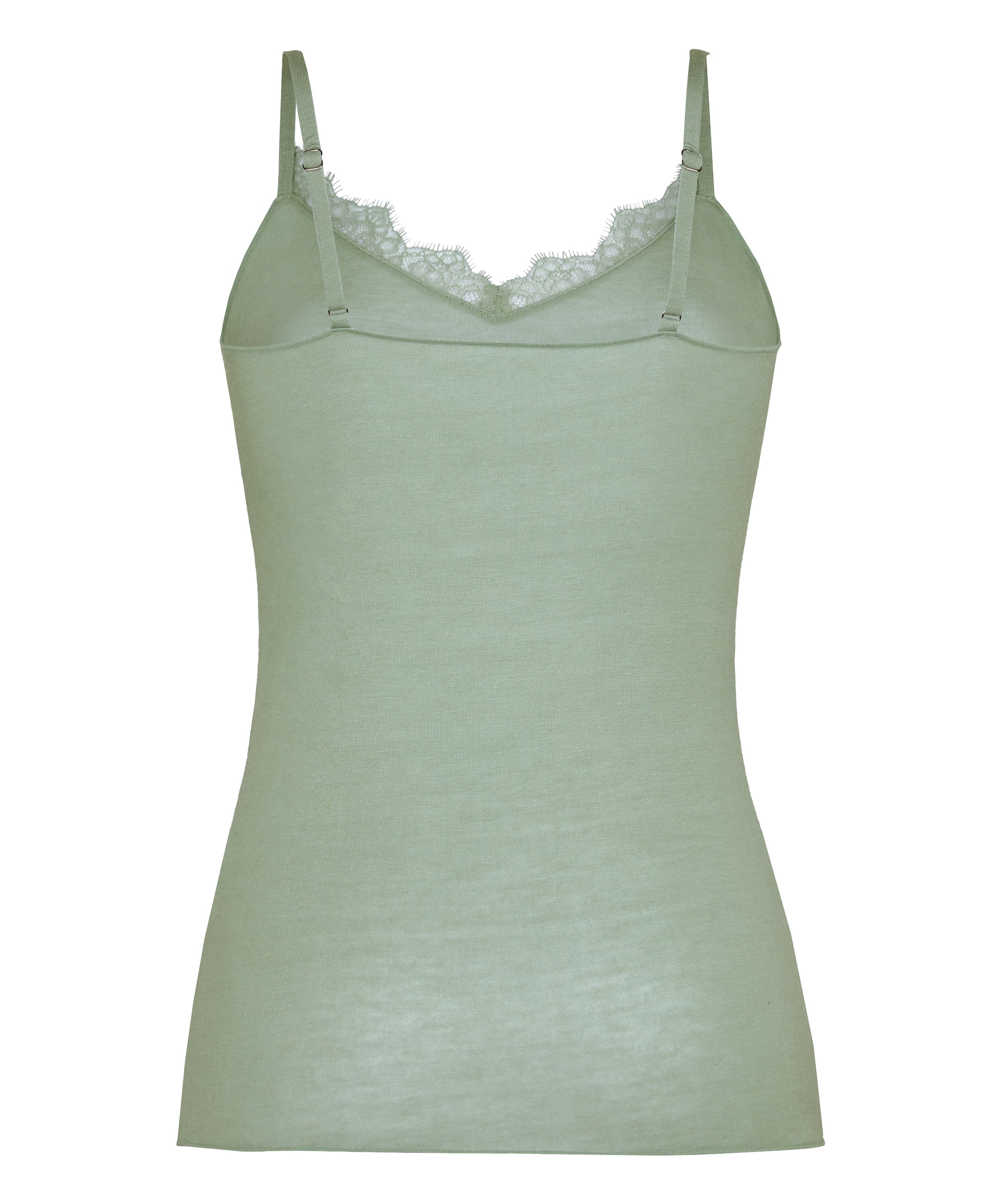 super soft Lace V-Neck cami with Cashmere, Green, main