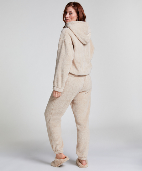 Snuggle Hoodie Fleece, Beige