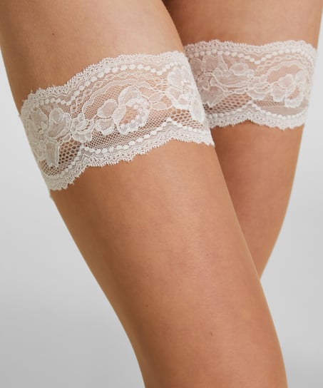 Stay Ups 15 Denier Lace, White