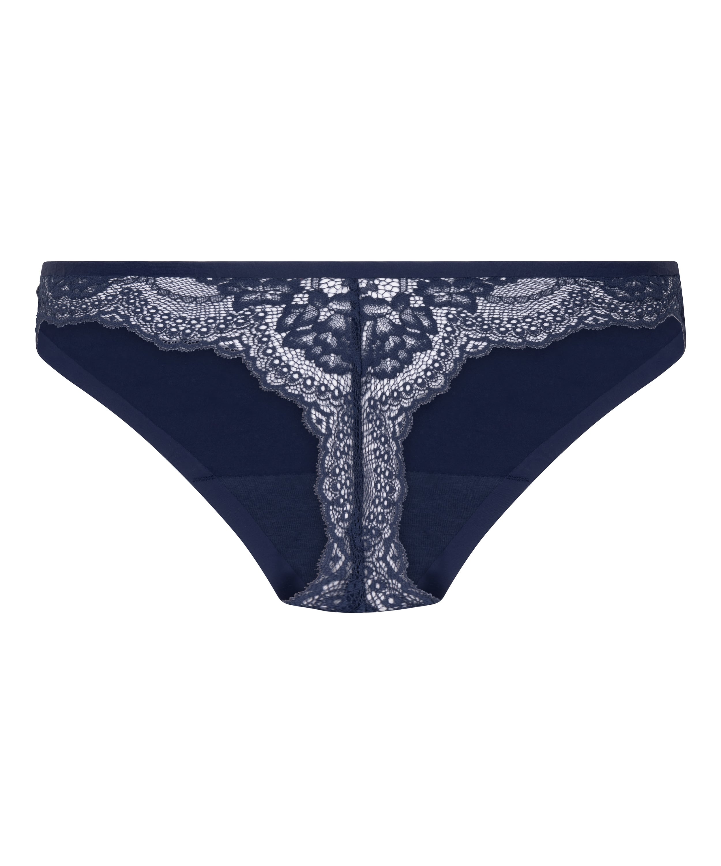 Lace Back Invisible Thong, Blue, main