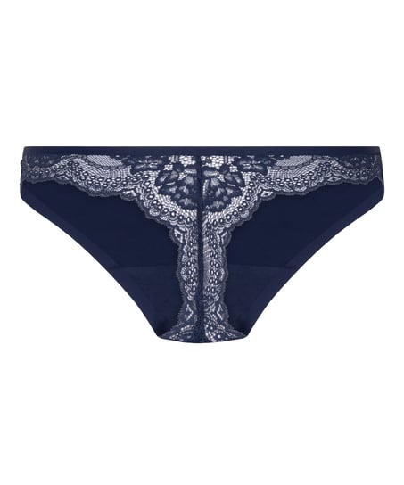 Lace Back Invisible Thong, Blue