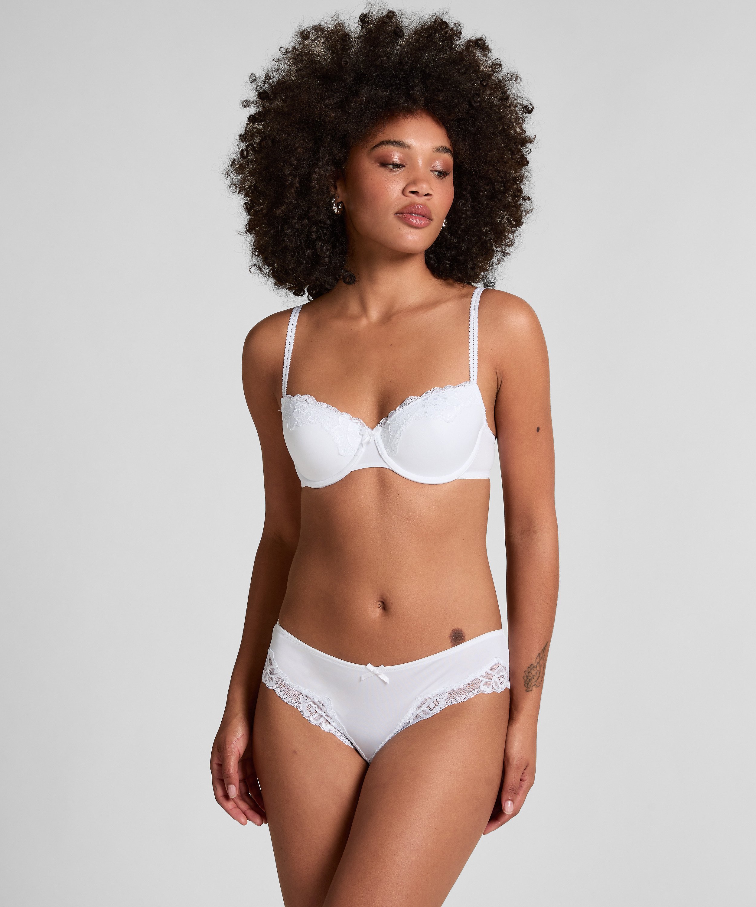 Secret Lace Padded Underwired Bra, White, main