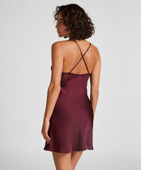 burgundy slip for under dress Merle Noir Carmine Red Slip Dress main image 1