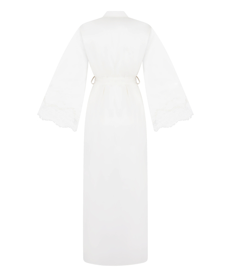 Kimono Long Satin Valerie, White