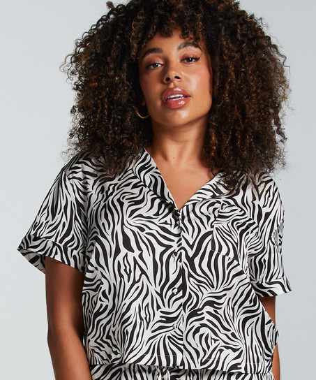 Satin Short-Sleeved Jacket, White