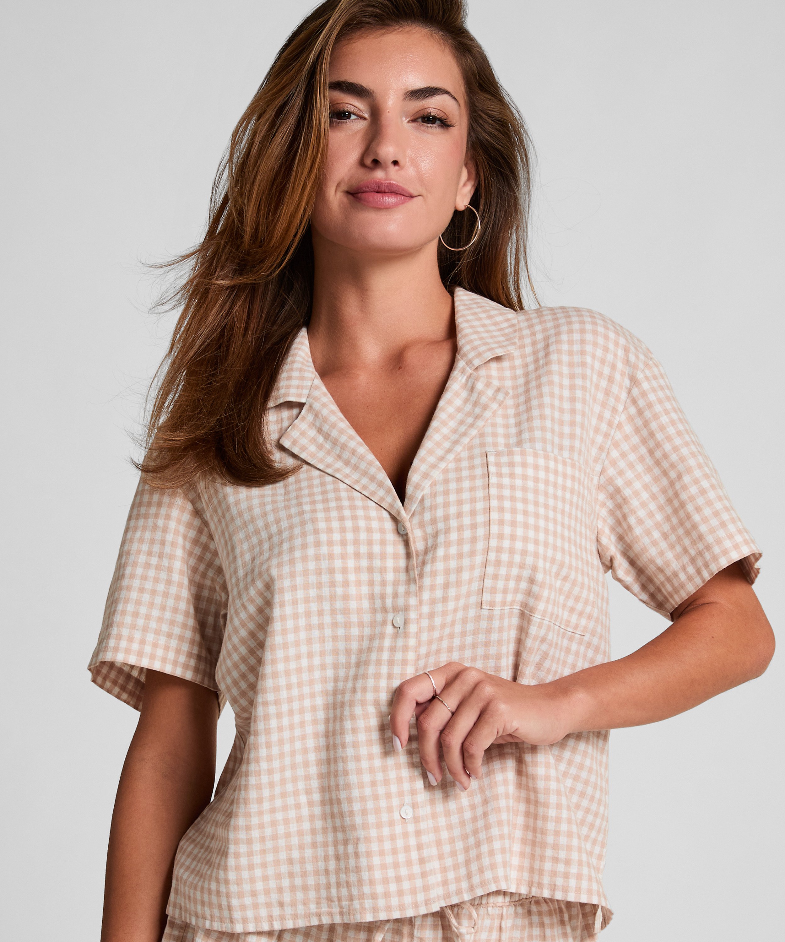 Jacket Linen Check, White, main