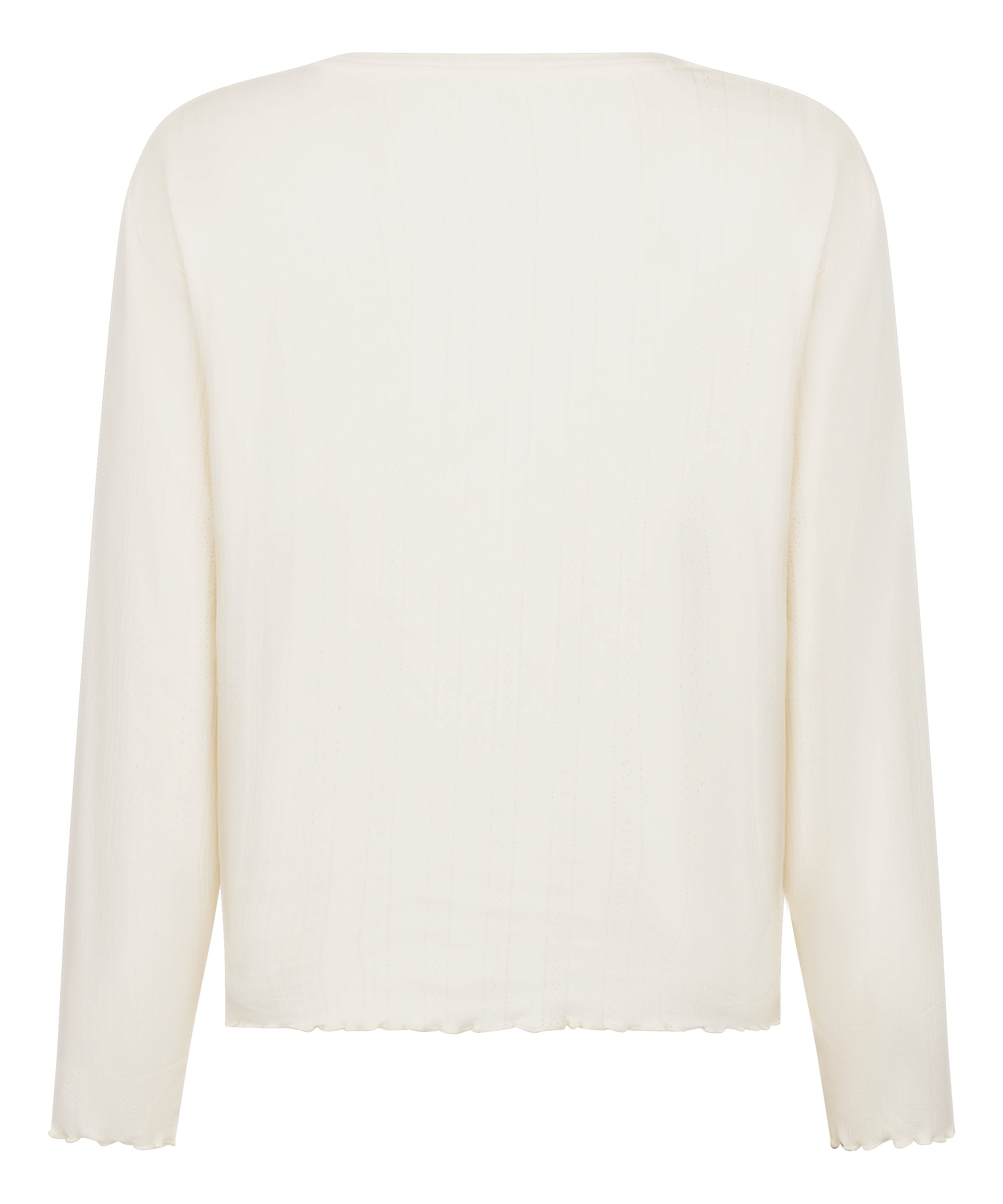 Pyjama Top Loose Pointelle, White, main