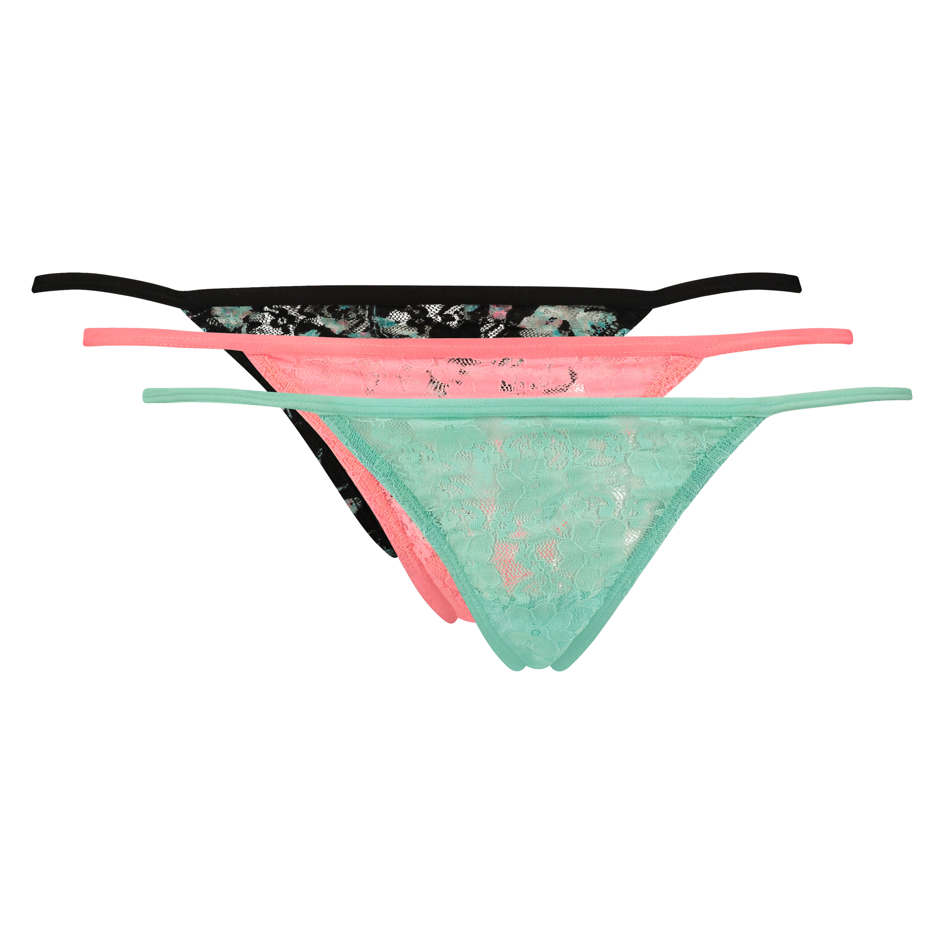 3-pack tangas lace, Blue