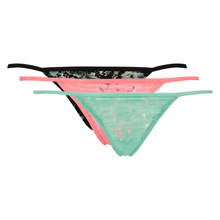 3-pack tangas lace, Blue