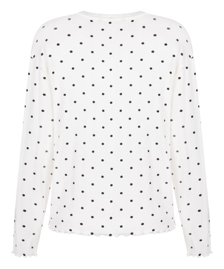 Pyjama Top Loose Pointelle, White