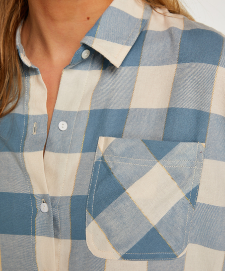 Flannel Pyjama Top, Blue