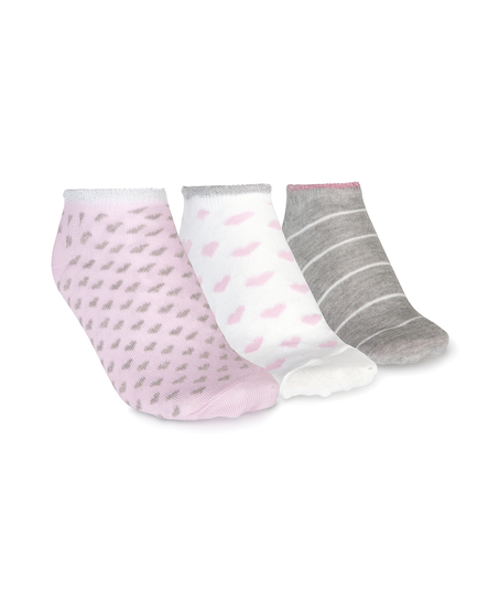 3-Pack Cotton Trainer Liners, Pink