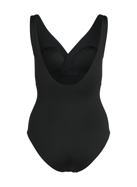 Shaping Shell Mesh Swimsuit, Black
