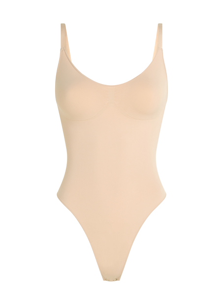 Seamless Enhancing High Leg Body, Beige